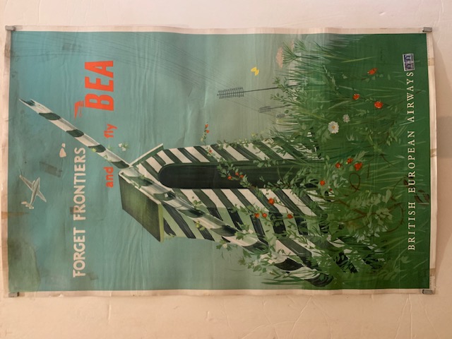 British European Airways. Forget frontiers and fly Bea. (Manifesto originale vintage)